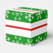 Rood en Groen Sneeuwvlok Treat Box Bedankdoosjes (Achterkant)