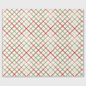 Rood en groen snijdsel op crème cadeaupapier (Vlak)