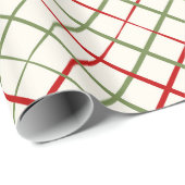 Rood en groen snijdsel op crème cadeaupapier (Rol Hoek)