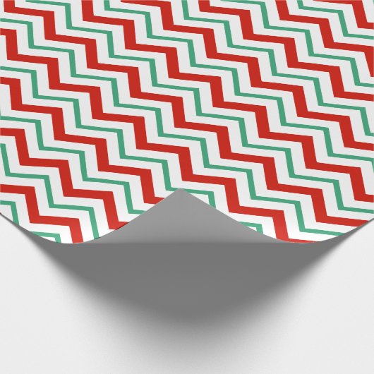Rood en groen snijpapier voor Zig Zag Stripe Wrapp Cadeaupapier (Hoek)
