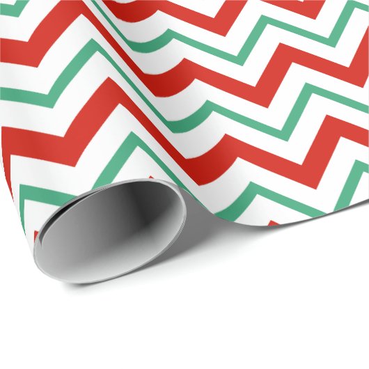 Rood en groen snijpapier voor Zig Zag Stripe Wrapp Cadeaupapier (Rol Hoek)