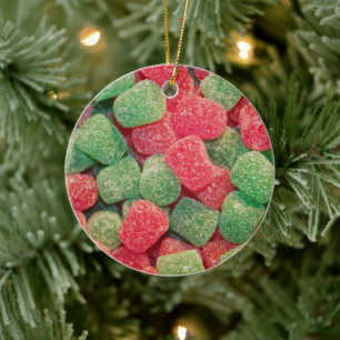 Rood en groen Snoep Foto Keramisch Ornament