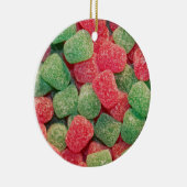 Rood en groen Snoep Foto Keramisch Ornament (Rechts)
