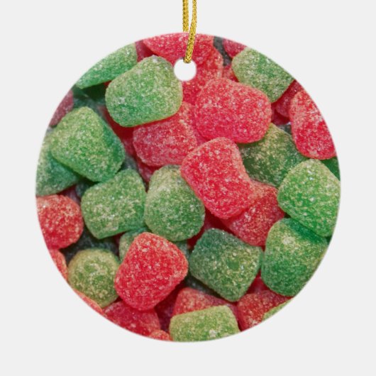 Rood en groen Snoep Foto Keramisch Ornament (Voorkant)
