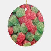 Rood en groen Snoep Foto Keramisch Ornament (Links)