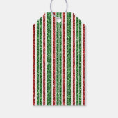 Rood en groen Snoep Strepen Kerstkatten Cadeaulabel (Achterkant)