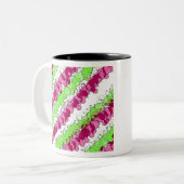 Rood en Groen Splatter verhit Tweekleurige Koffiemok (Voorkant links)