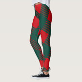 Rood en groen Square Box Modern Eenvoudig Voor haa Leggings (Links)
