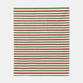 Rood en Groen Streep Kerstmis Fleece Deken (Voorkant)