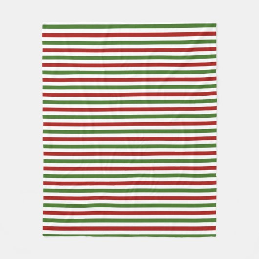Rood en Groen Streep Kerstmis Fleece Deken (Voorkant)