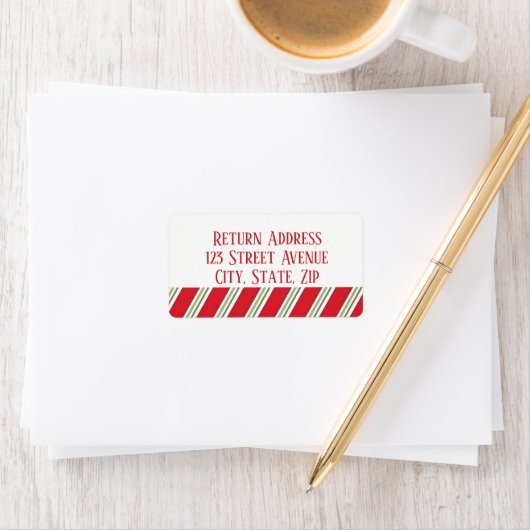 rood en groen strepen Verzendlabel Etiket (Insitu)