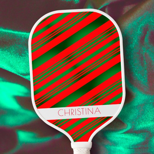 Rood en Groen Stripes Klassieke Elegant Aangepaste Pickleball Paddle