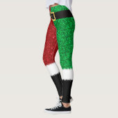 Rood en groen strooisel, mousserende kerstsappels leggings (Links)