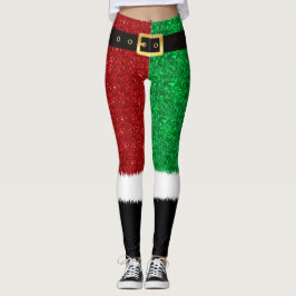 Rood en groen strooisel, mousserende kerstsappels leggings