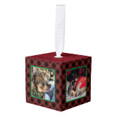 Rood en groen Tartan 4 Photo Dog Decoratie (Voorkant hoekig)