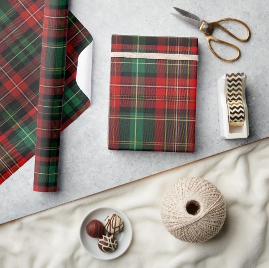 Rood en groen Tartan Cadeaupapier (Crafts)