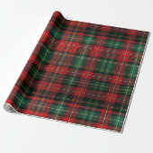Rood en groen Tartan Cadeaupapier (Uitgerold)