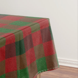 Rood en Groen Tartan Kerstmis Tafelkleed