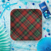 Rood en groen Tartan Papieren Bordje (Feest)