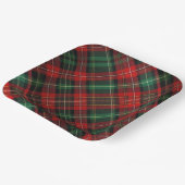 Rood en groen Tartan Papieren Bordje (Gebogen)