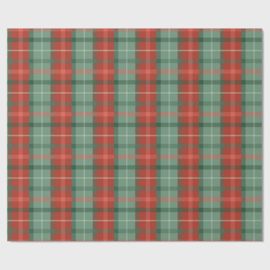 Rood en groen tartan patroon cadeaupapier (Vlak)