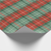 Rood en groen tartan patroon cadeaupapier (Hoek)