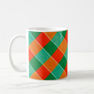 Rood- en groen tartan-patroon koffiemok