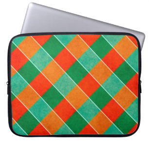 Rood- en groen tartan-patroon laptop sleeve