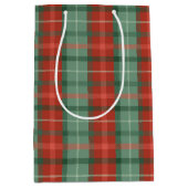 Rood en groen tartan patroon medium cadeauzakje (Voorkant)