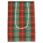 Rood en groen tartan patroon medium cadeauzakje (Achterkant)