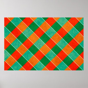Rood- en groen tartan-patroon poster