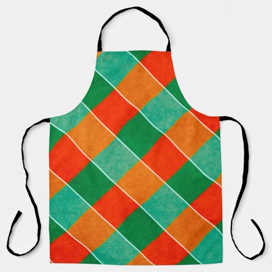 Rood- en groen tartan-patroon schort (Voorkant)