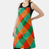Rood- en groen tartan-patroon schort (Insitu)