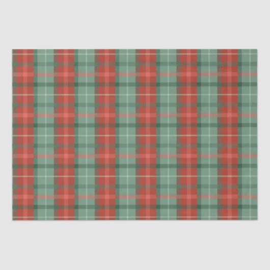 Rood en groen tartan patroon tissuepapier (Voorkant)