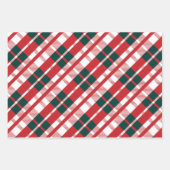 Rood- en Groen Tartan Pset-kersttypografie Inpakpapier Vel (Voorkant 3)