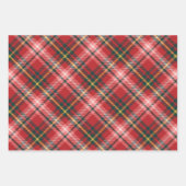 Rood- en Groen Tartan Pset-kersttypografie Inpakpapier Vel (Voorkant)