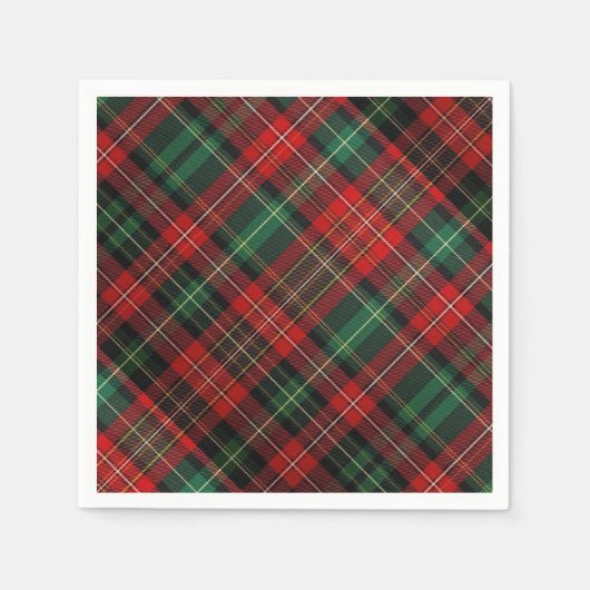 Rood en groen Tartan Servet (Voorkant)