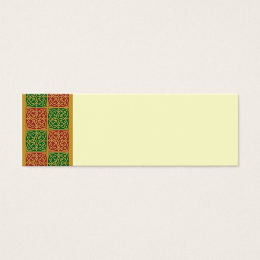 Rood en Groen Tegel Art Pattern Label Mini Visitekaartjes (Voorkant)
