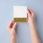 Rood en Groen Tegel Kunst op Gouden Patroon Flyer (Hand)