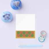 Rood en Groen Tegel Kunst op Gouden Patroon Flyer (Enkel)