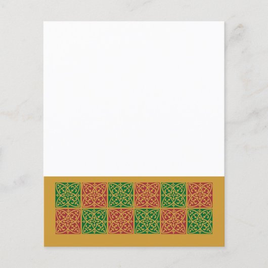 Rood en Groen Tegel Kunst op Gouden Patroon Flyer (Voorkant)