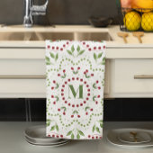 Rood en Groen Vakantie Monogram Custom Theedoek