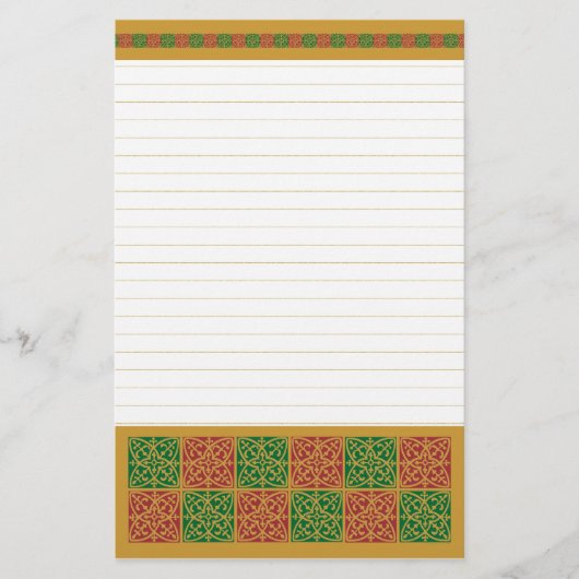 Rood en groen vakantie Stationery Lined Briefpapier (Voorkant)