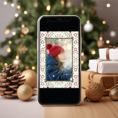 Rood en Groen Vakantiepatroon Custom Photo Feestdagenkaart