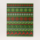 Rood en groen vakantiepatroon legpuzzel (Verticaal)