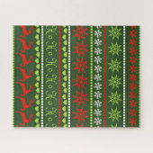Rood en groen vakantiepatroon legpuzzel (Horizontaal)