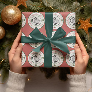 Rood en Groen van de Kerstman Gepersonaliseerde Ke Cadeaupapier