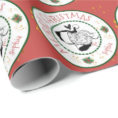 Rood en groen van Kerstmis met persoonlijke voorke Cadeaupapier (Rol Hoek)