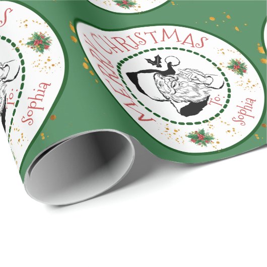 Rood en groen van Santa Persoonlijke Kerstmis Cadeaupapier (Rol Hoek)