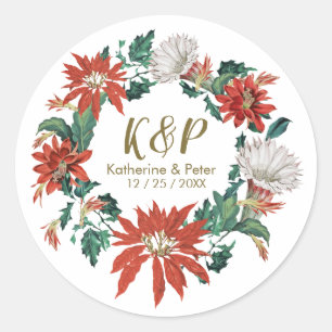 Rood en groen ventilator Wreath Ronde Sticker